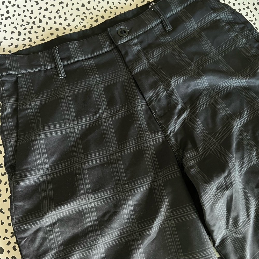 Volcom Black Plaid Swim Board Shorts